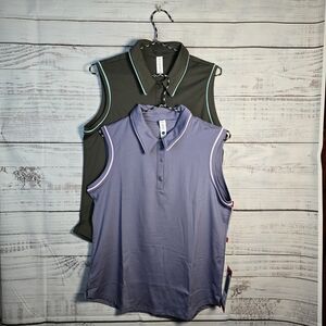 NWT Elle Sport Sleeveless Polo Tank Tops – Set of 2 – Size Medium